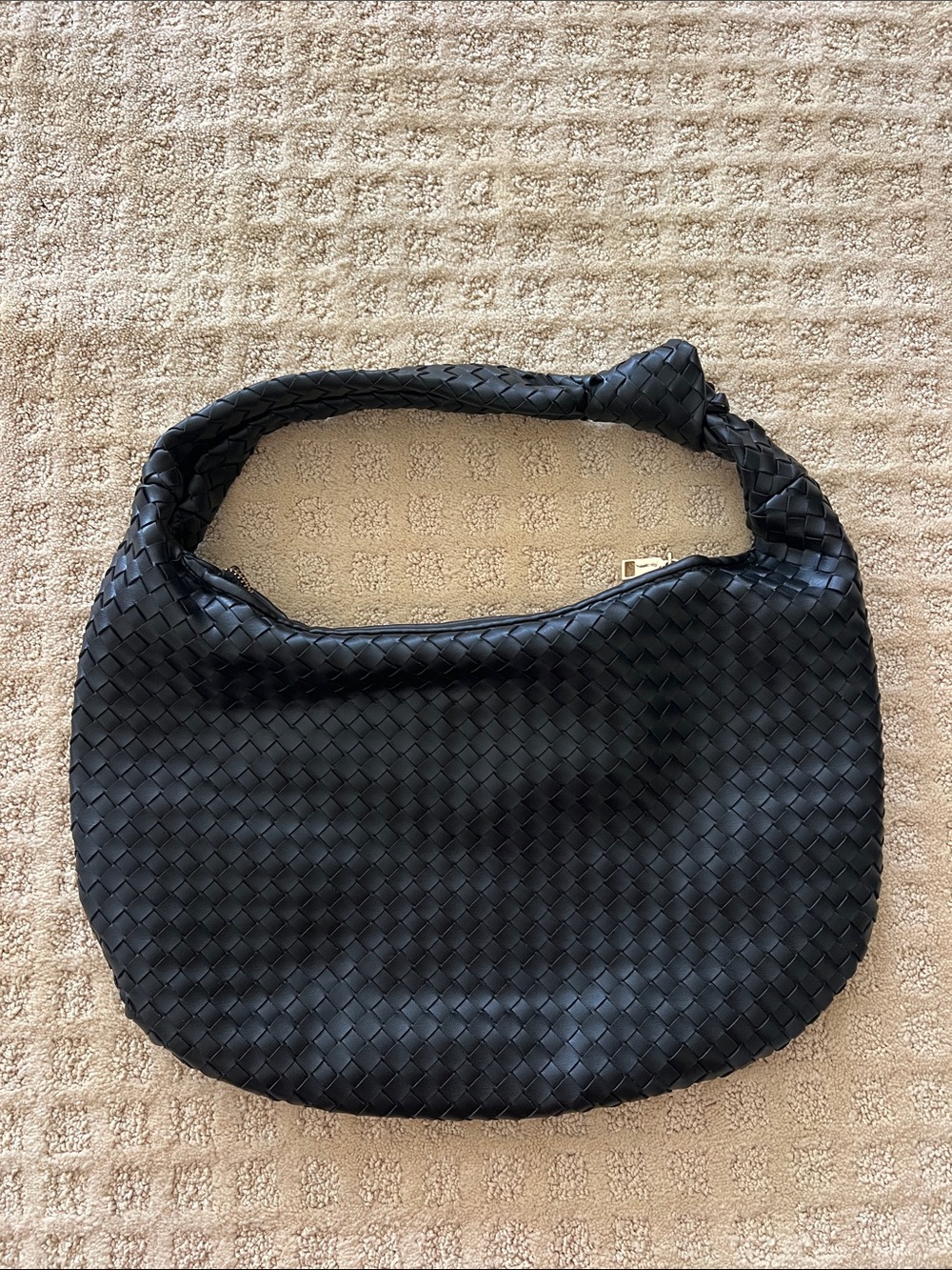 Anthropologie Black Woven Hobo Bag